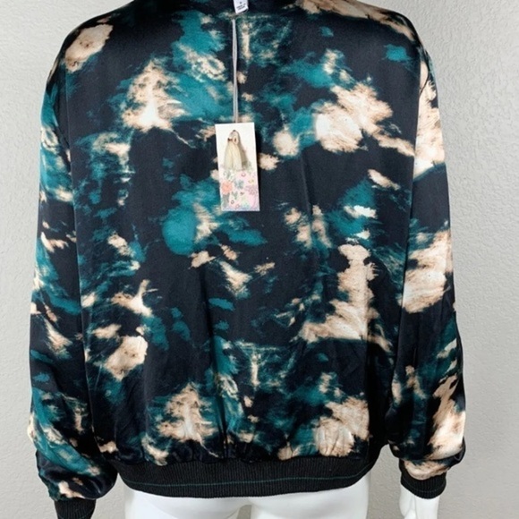 Johnny Was Twilight Shadow silk Reversible Bomber Jacket NWT - Picture 9 of 13